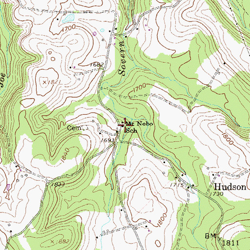 Topographic Map of Mount Nebo School (historical), WV