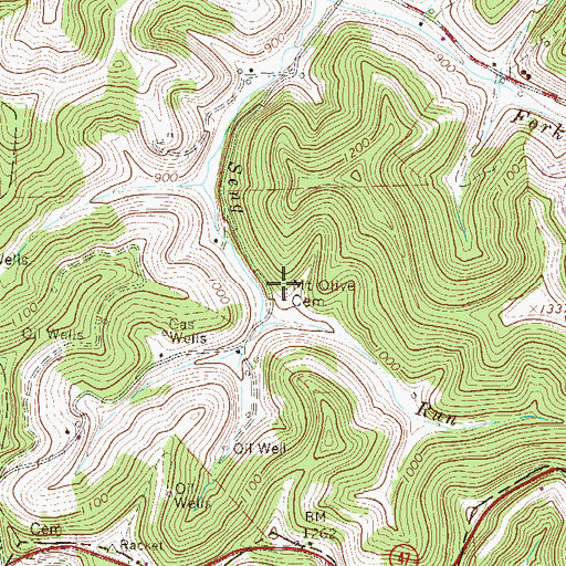 Topographic Map of Mount Olive Cemetery, WV