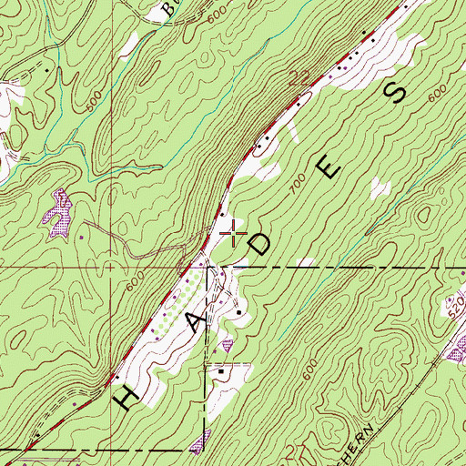 Topographic Map of Scott Crest Subdivision, AL
