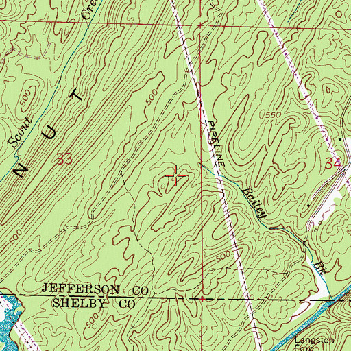 Topographic Map of Hoover Metropolitan Stadium, AL