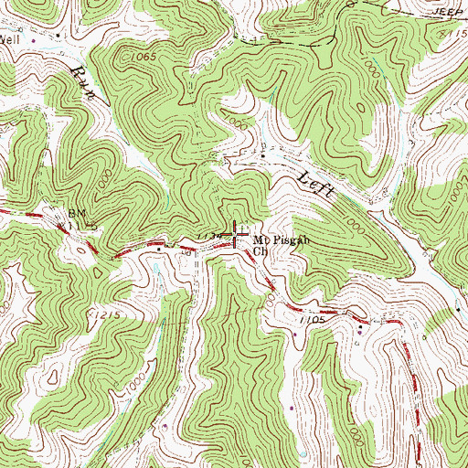 Topographic Map of Mount Pisgah Church, WV