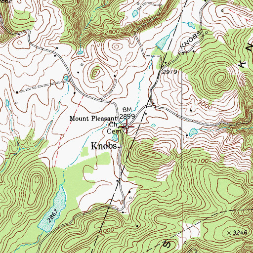 Topographic Map of Mount Pleasant Church, WV