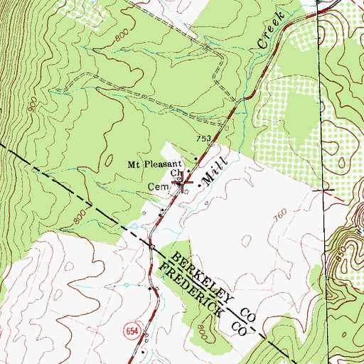 Topographic Map of Mount Pleasant Church, WV