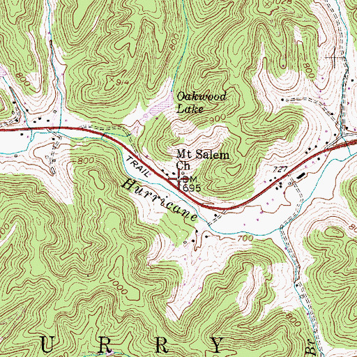 Topographic Map of Mount Salem Church, WV