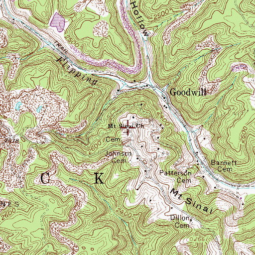 Topographic Map of Mount Sinai Church, WV