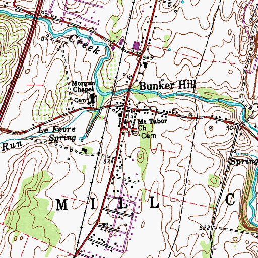 Topographic Map of Mount Tabor Church, WV