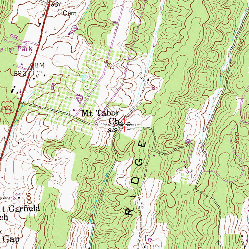 Topographic Map of Mount Tabor United Methodist Church, WV