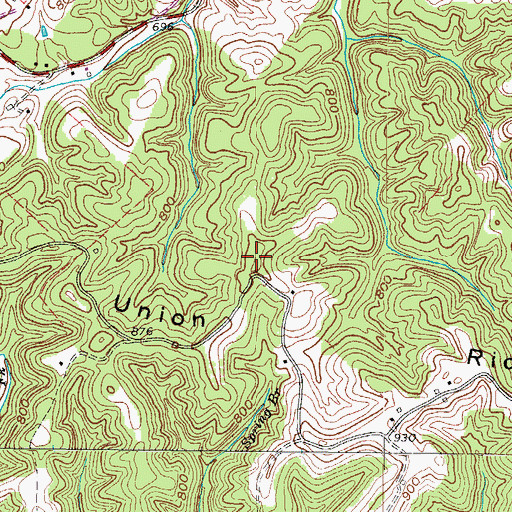 Topographic Map of Mount Union Ridge, WV