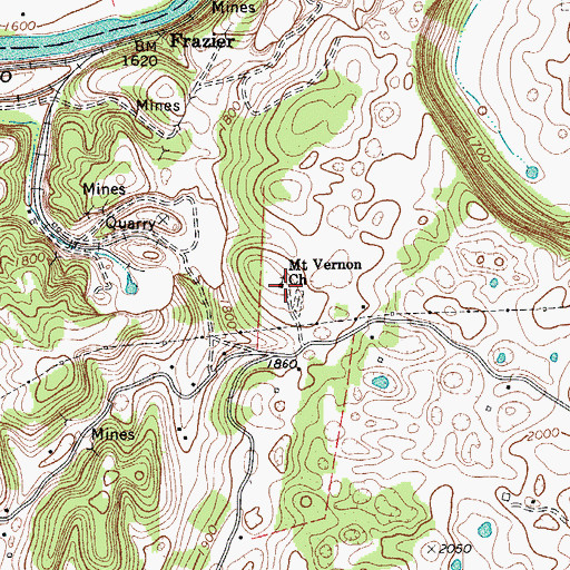 Topographic Map of Mount Vernon United Methodist Church, WV