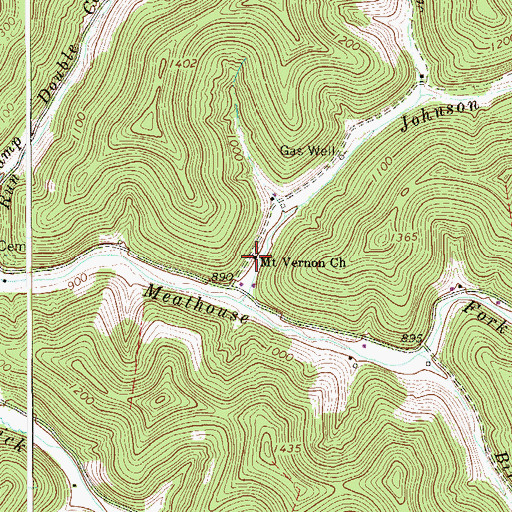 Topographic Map of Mount Vernon Baptist Church, WV