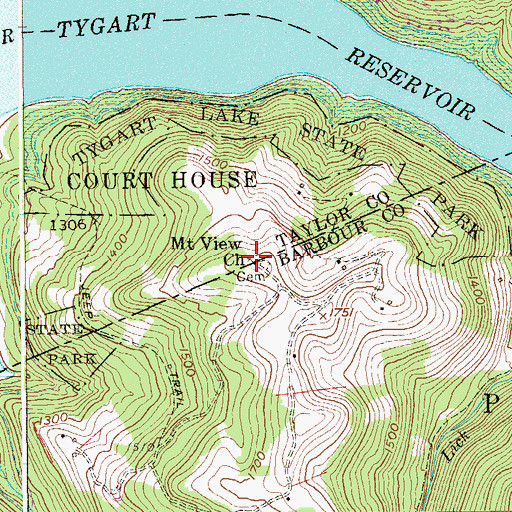 Topographic Map of Mount View Church, WV