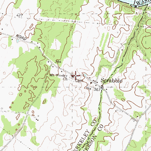 Topographic Map of Mount Wesley Church, WV