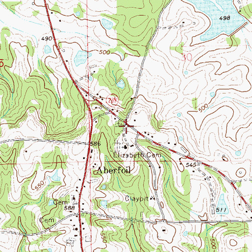 Topographic Map of Aberfoil Junior High School (historical), AL