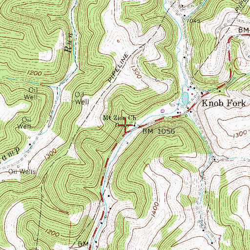 Topographic Map of Mount Zion Church, WV