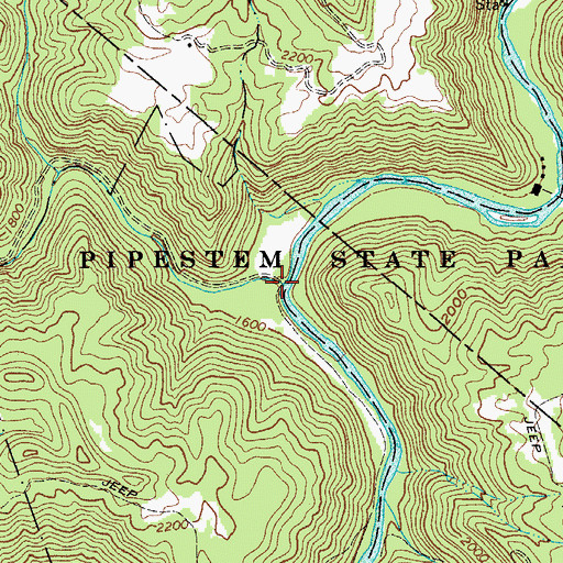 Topographic Map of Mountain Creek, WV