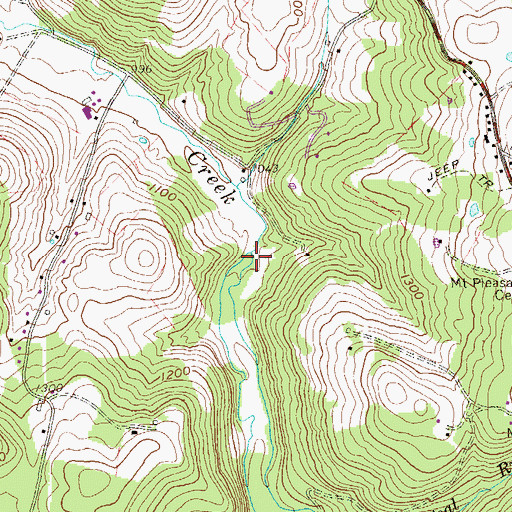 Topographic Map of Mountain Run, WV
