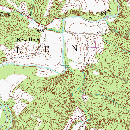 Topographic Map of Mountain Run, WV