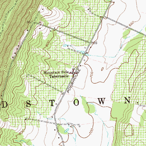 Topographic Map of Mountain Side Tabernacle, WV