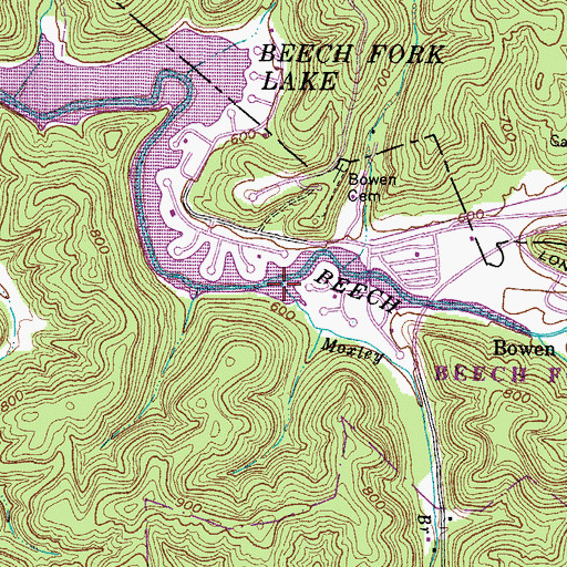 Topographic Map of Moxley Branch, WV