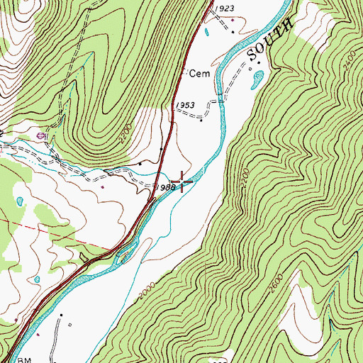 Topographic Map of Moyer Run, WV