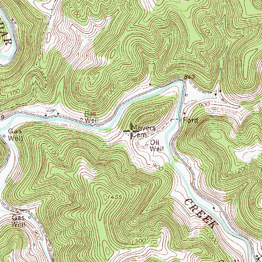 Topographic Map of Moyers Cemetery, WV
