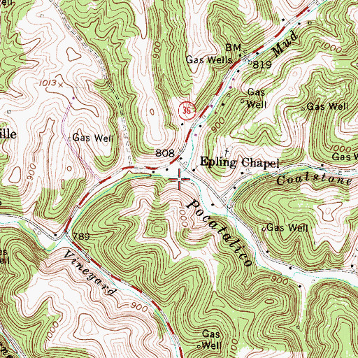 Topographic Map of Mud Fork, WV