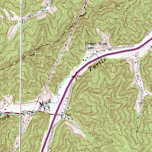Topographic Map of Mud Fork, WV