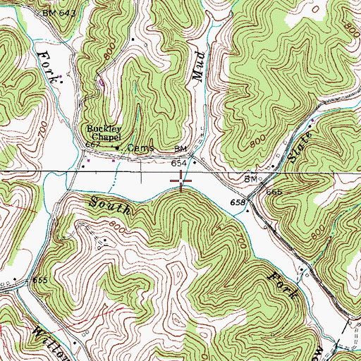 Topographic Map of Mud Lick, WV