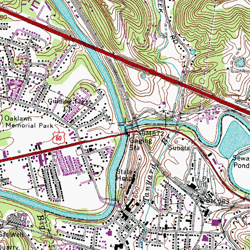 Topographic Map of Mud River, WV