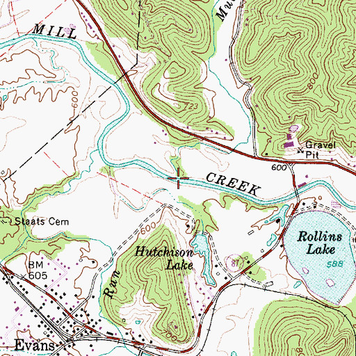Topographic Map of Mud Run, WV