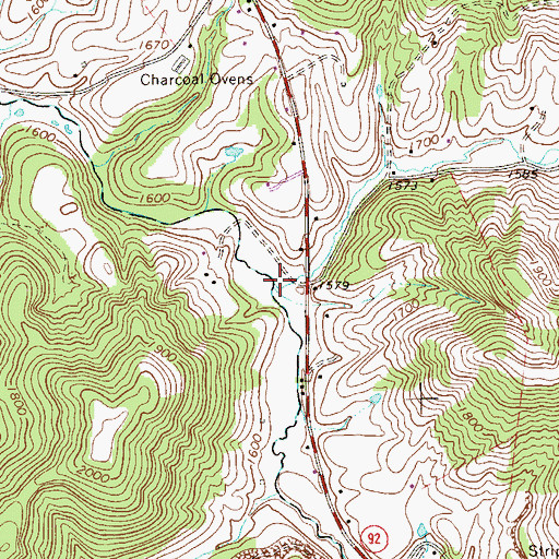 Topographic Map of Mud Run, WV
