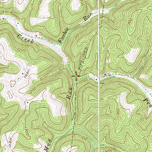 Topographic Map of Mud Run, WV