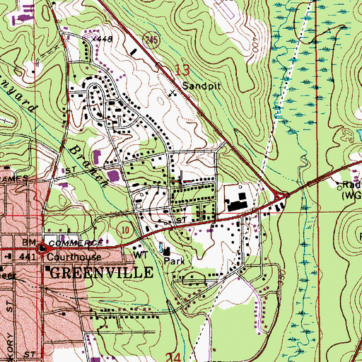 Topographic Map of East Greenville Baptist Church, AL