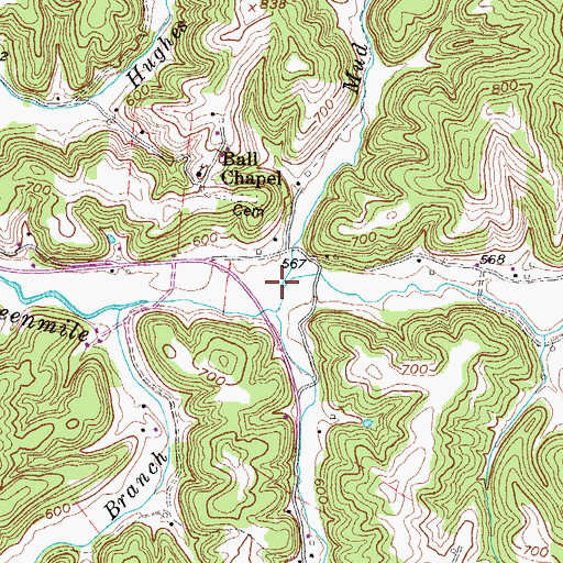 Topographic Map of Mud Run, WV