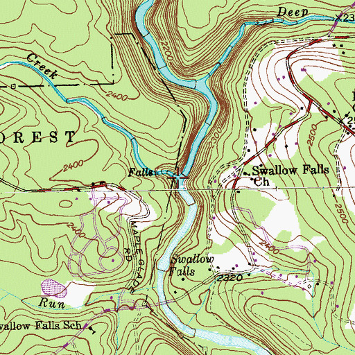 Topographic Map of Muddy Creek, WV