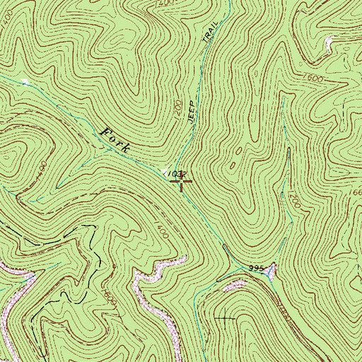 Topographic Map of Mudlick Fork, WV