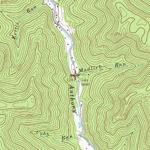 Topographic Map of Mudlick Run, WV