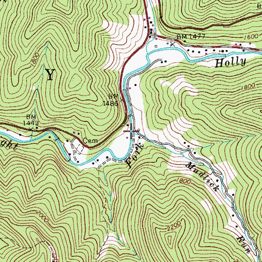 Topographic Map of Mudlick Run, WV