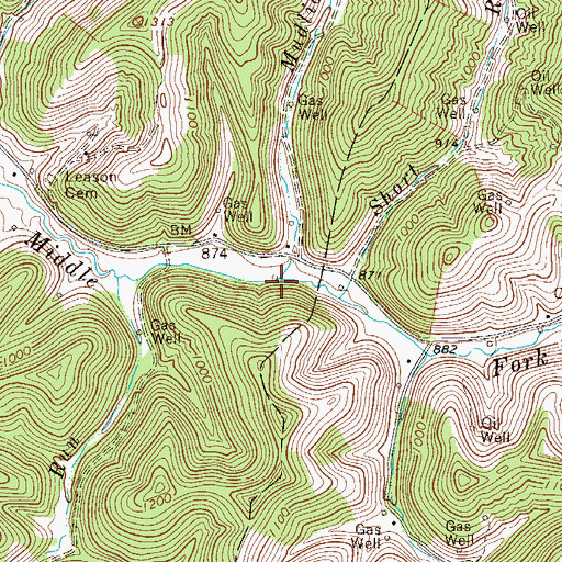 Topographic Map of Mudlick Run, WV