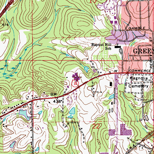 Topographic Map of L V Stabler Memorial Hospital, AL