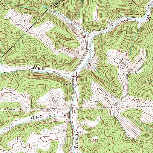 Topographic Map of Mudlick Run, WV