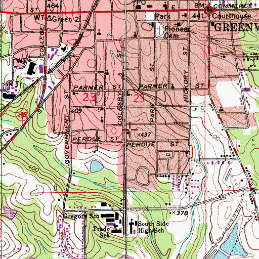 Topographic Map of Oglesby Church of Christ, AL