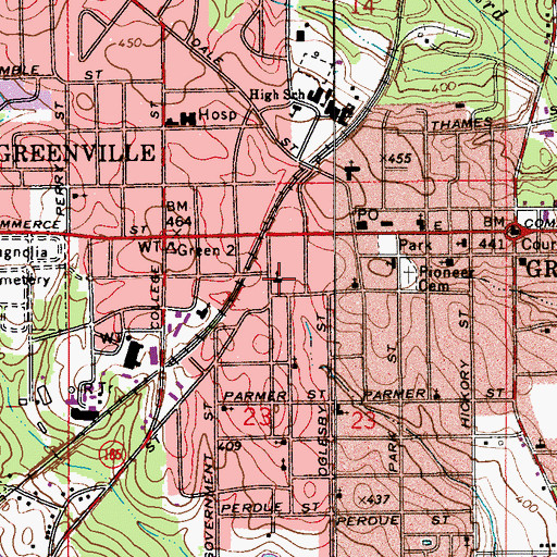 Topographic Map of Saint Paul Baptist Church, AL