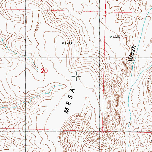 Topographic Map of Black Mesa, AZ