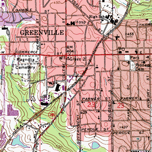 Topographic Map of Southside Baptist Church, AL
