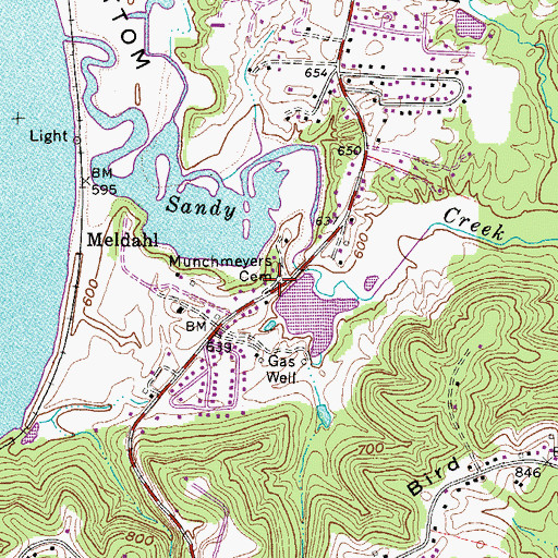 Topographic Map of Munchmeyers Cemetery, WV