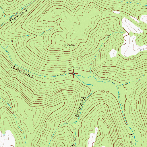 Topographic Map of Murphy Branch, WV