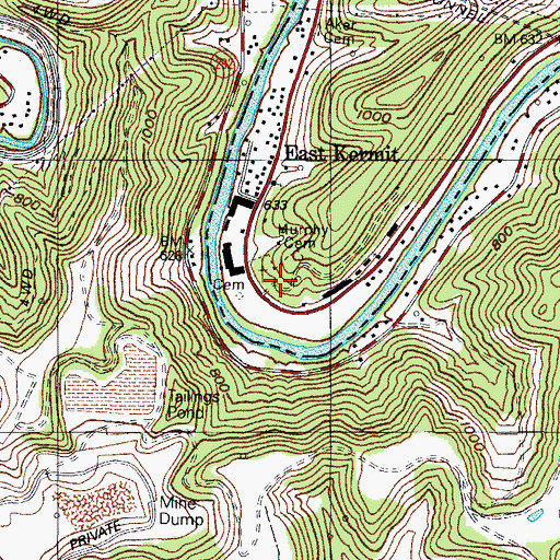 Topographic Map of Murphy Cemetery, WV