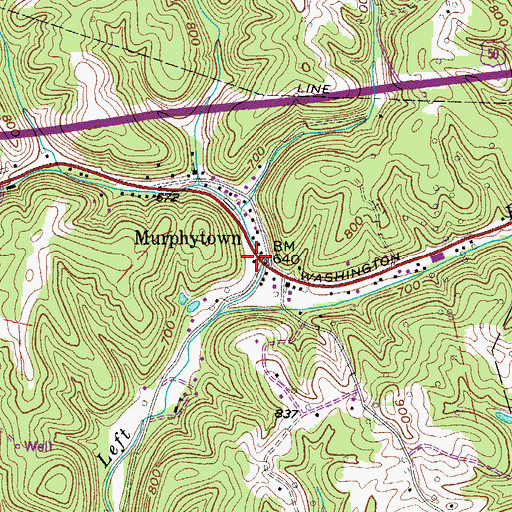 Topographic Map of Murphytown, WV