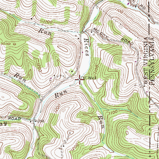 Topographic Map of Murray Run, WV